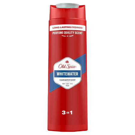 Old Spice, gel doccia 3 in 1 per corpo, capelli e viso, Whitewater, 400 ml