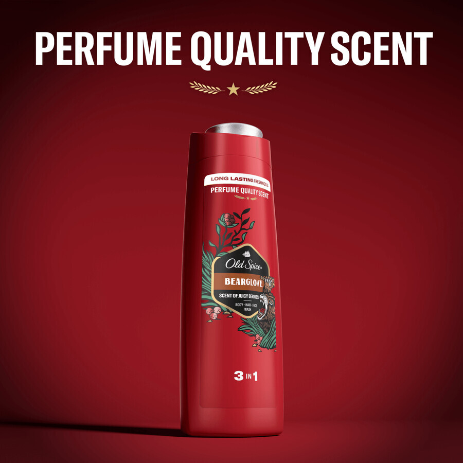 Old Spice, gel doccia 3 in 1 per corpo, capelli e viso, BearGlove, 250 ml