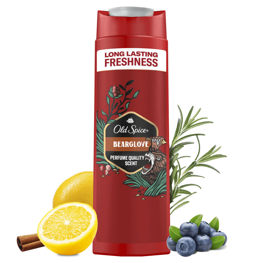 Old Spice, gel doccia 3 in 1 per corpo, capelli e viso, BearGlove, 250 ml