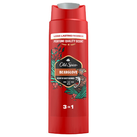 Old Spice, gel doccia 3 in 1 per corpo, capelli e viso, BearGlove, 250 ml