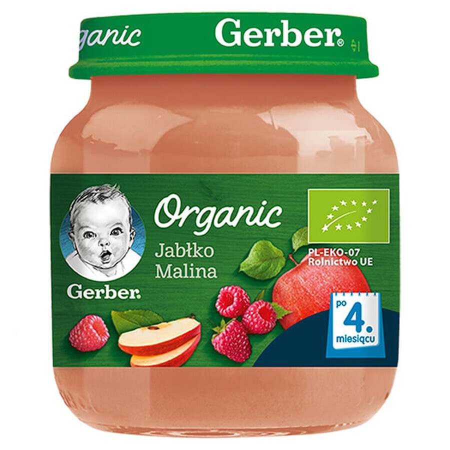 Gerber Organic, Dessert, mela e lampone, dopo 4 mesi, 125 g