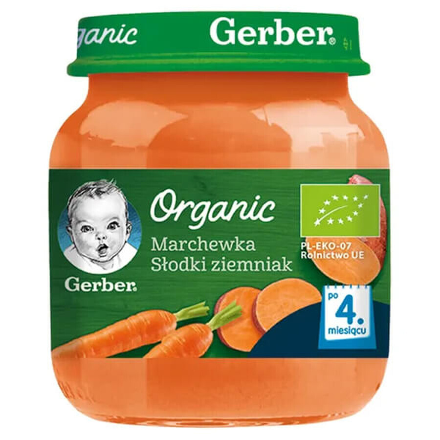 Gerber Organic Lunch, carota, patata dolce, dopo 4 mesi, 125 g