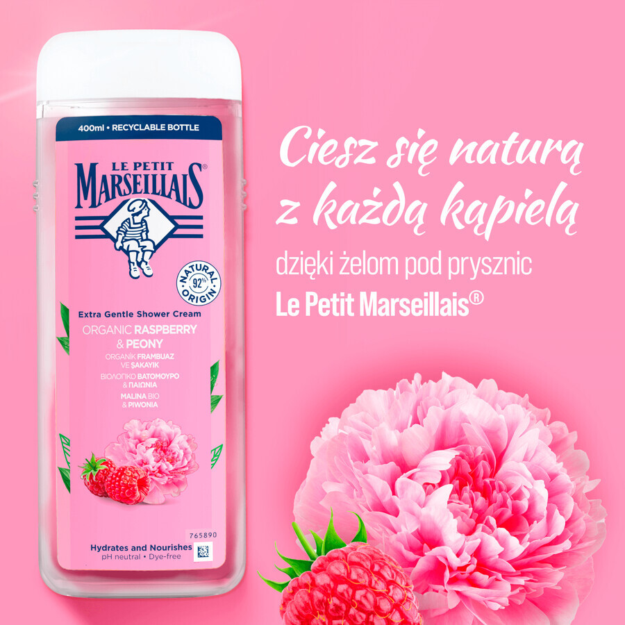 Le Petit Marseillais, gel de ducha, frambuesa y peonía, 400 ml