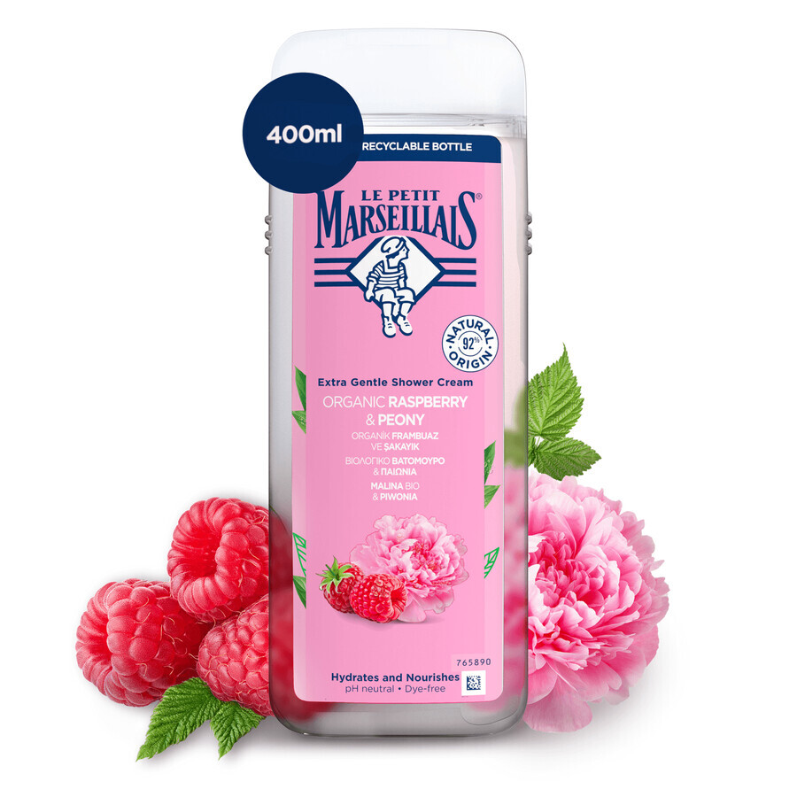 Le Petit Marseillais, gel de ducha, frambuesa y peonía, 400 ml