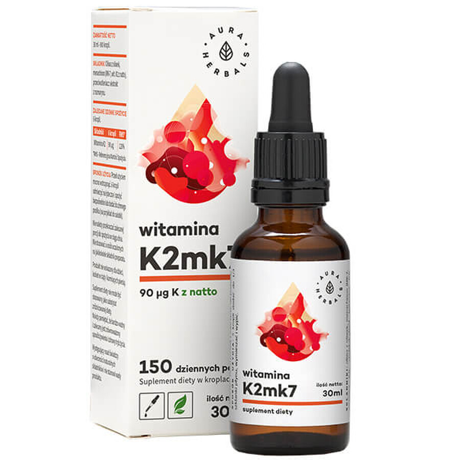 Aura Herbals Vitamina K2MK7 gocce, 30 ml