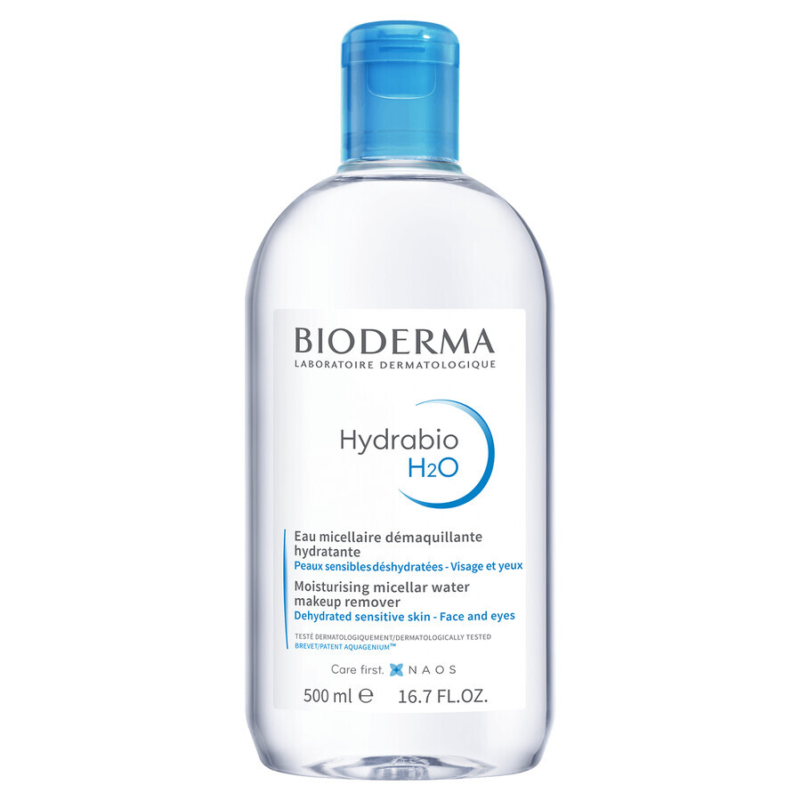 Bioderma Hydrabio H2O, hydrating micellar cleanser, dehydrated skin, 500 ml