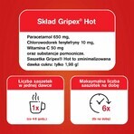 Gripex Hot 650 mg + 50 mg + 10 mg, polvo para solución oral, 8 sobres