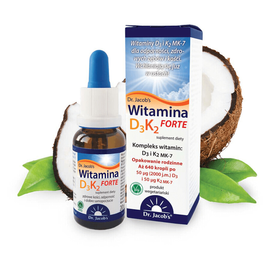 Vitamina D3K2 Forte del Dr. Jacob, gocce, 20 ml