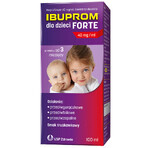 Ibuprom for children Forte 200 mg/ 5ml, oral suspension from 3 months, strawberry flavor, 100 ml