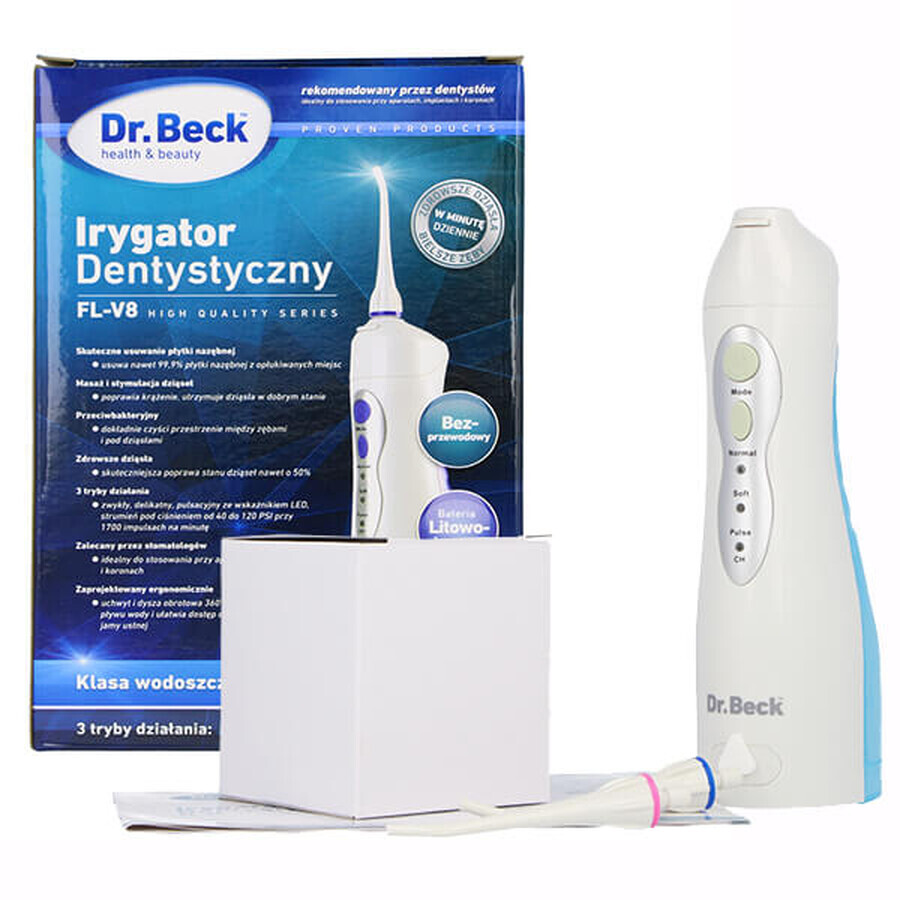 Dr. Beck FL-V8, irrigatore dentale, Skyblue + 2 manipoli