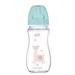 Canpol Babies EasyStart, biberón anticólicos, boca ancha, verde, a partir de 12 meses, 300 ml