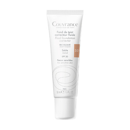 Avene Couvrance, correcting fluid, no. 3.0, sand, SPF 20, 30 ml