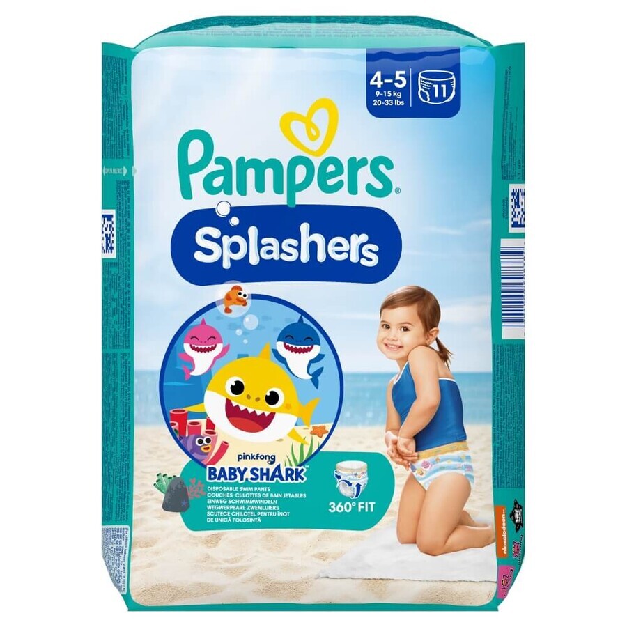 Pampers Splashers, pannolini da bagno, taglia 4-5, 9-15 kg, 11 pz.