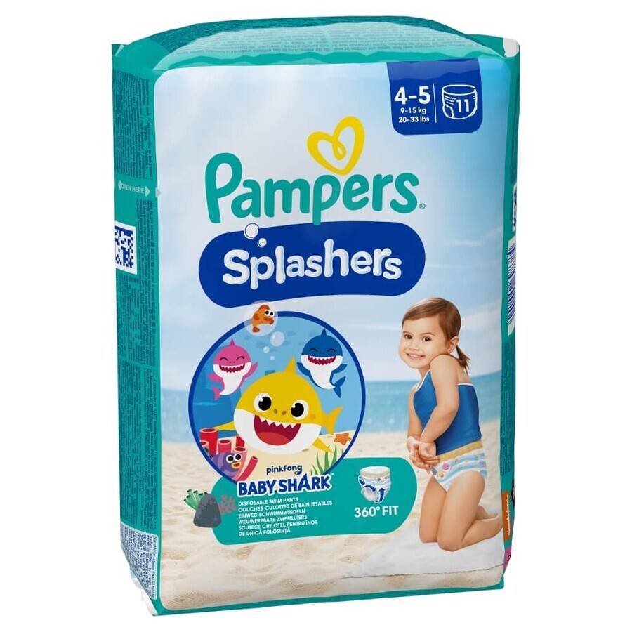 Pampers Splashers, pannolini da bagno, taglia 4-5, 9-15 kg, 11 pz.