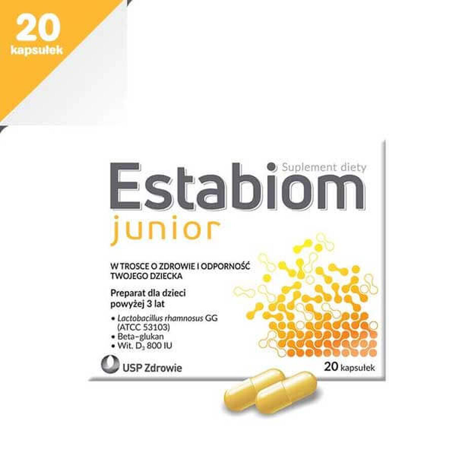 Estabiom Junior, per bambini di età superiore ai 3 anni, 20 capsule