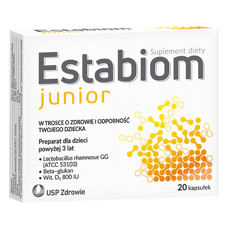 Estabiom Junior, per bambini di età superiore ai 3 anni, 20 capsule