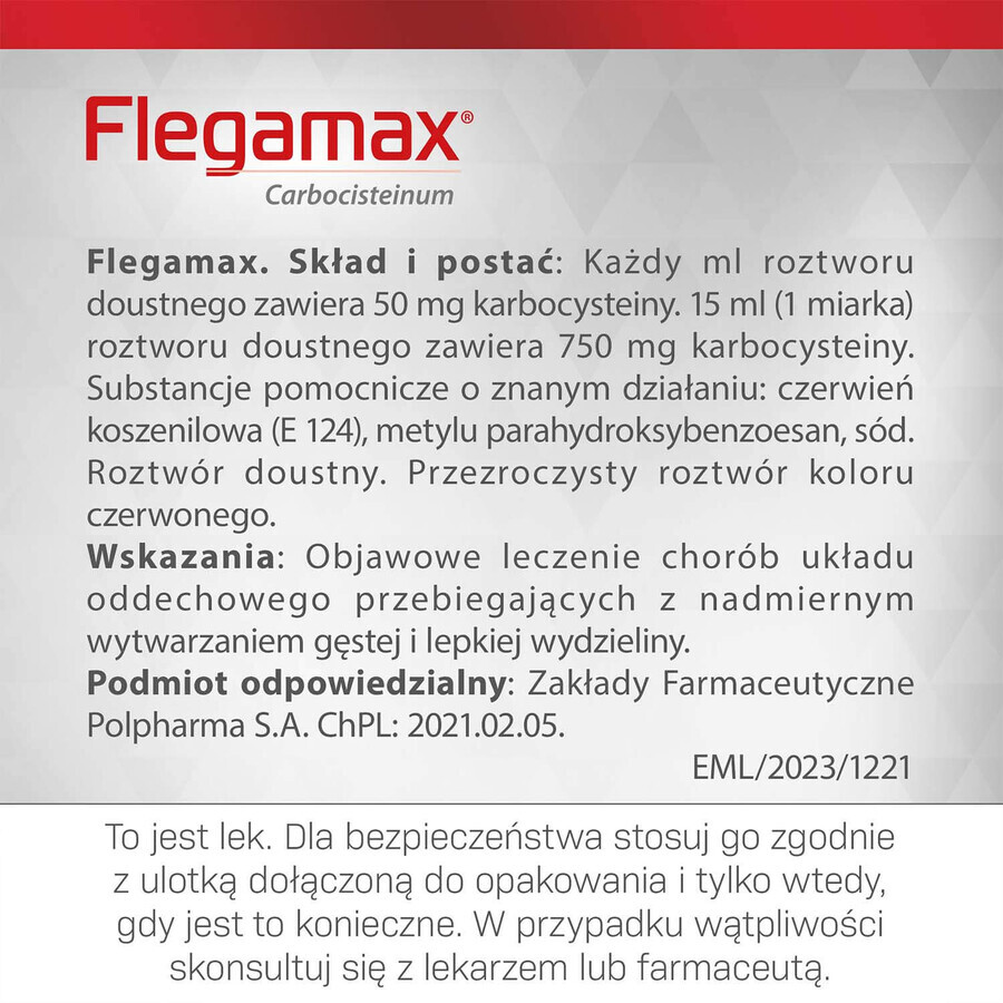 Flegamax 50 mg/ml, soluzione orale, 120 ml