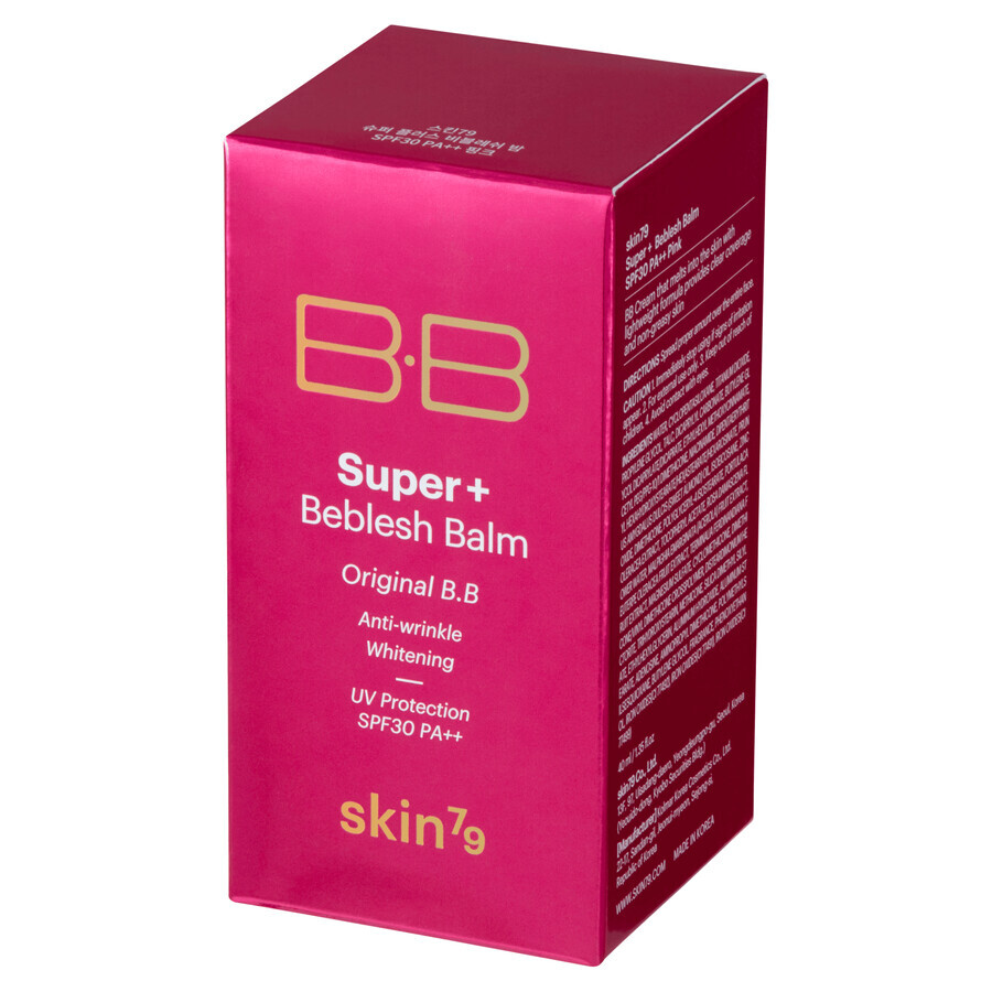 Skin79 BB Hot Pink Super+ Beblesh Balm, crema tonificante per il viso, SPF 30, 40 g