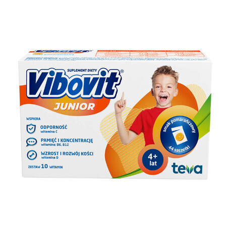 Vibovit Junior, for children 4-12 years, orange flavor, 44 sachets