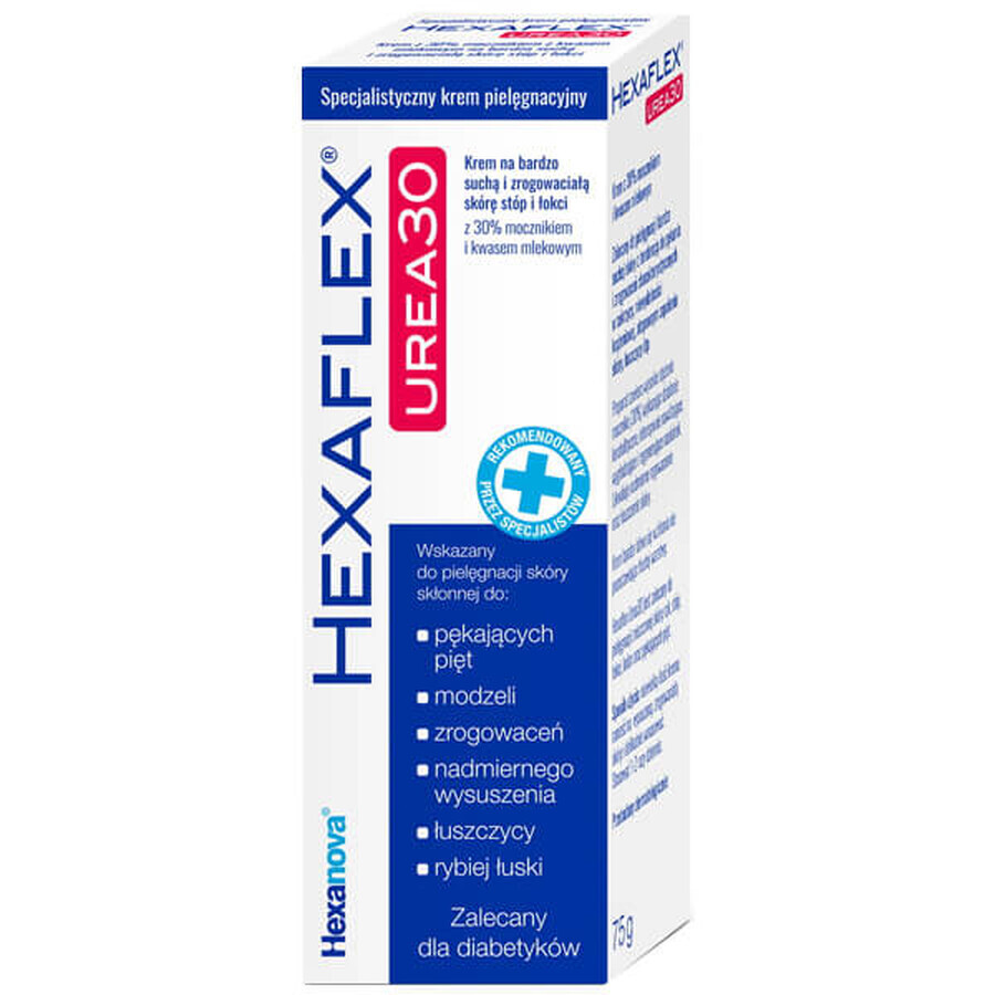 Hexaflex Urea 30, speciale verzorgingscrème voor eelt op voeten en ellebogen, 75 g