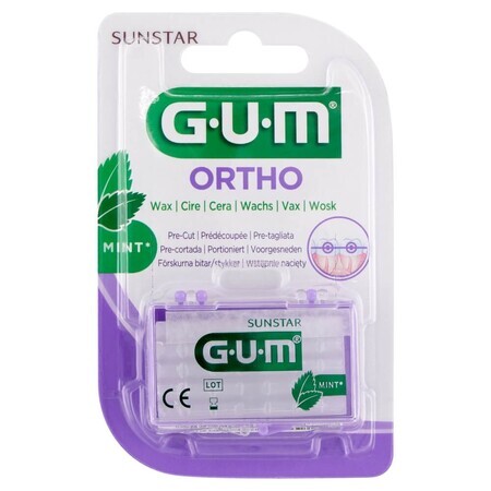 Sunstar Gum Ortho, cera ortodontica, calibrata, gusto menta, 1 pezzo