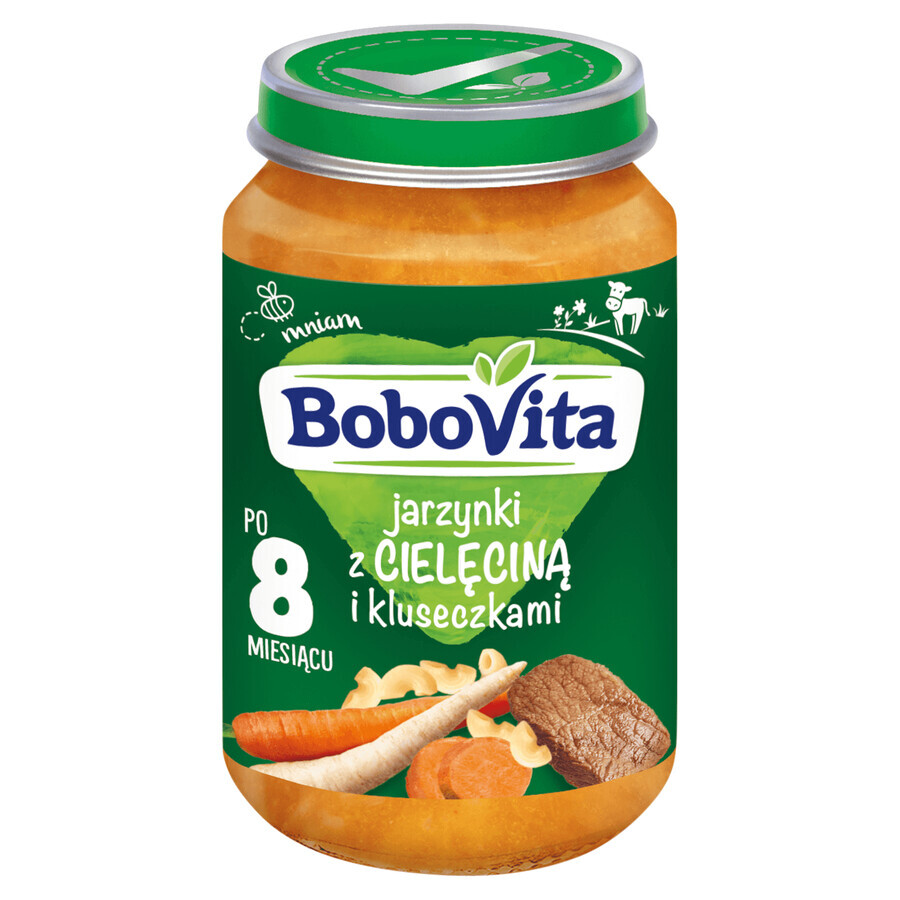 BoboVita Dinner, verdure con carne di vitello e tagliatelle, dopo 8 mesi, 190 g