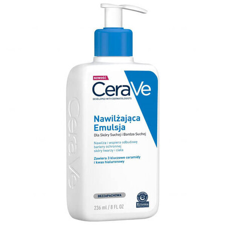 CeraVe, emulsione idratante con ceramidi, pelle secca e molto secca, 236 ml