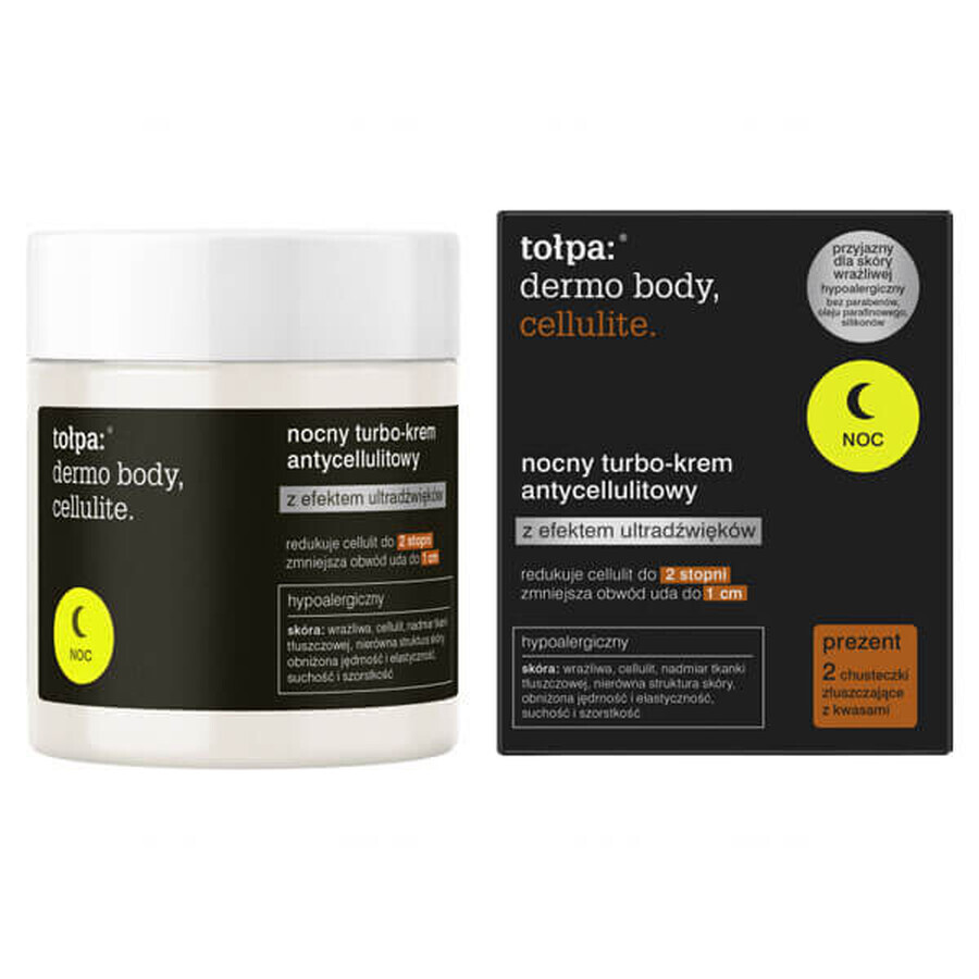 Tolpa Dermo Body Celulitis, crema anticelulítica turbo de noche con efecto ultrasonido, 250 ml