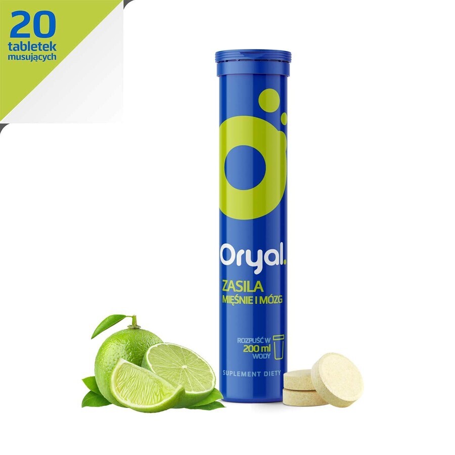 Oryal, aroma di lime e limone, 20 compresse effervescenti