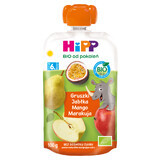 HiPP HiPPiS Bio Fruchtmousse, Birne, Apfel, Mango und Maracuja, nach 6 Monaten, 100 g