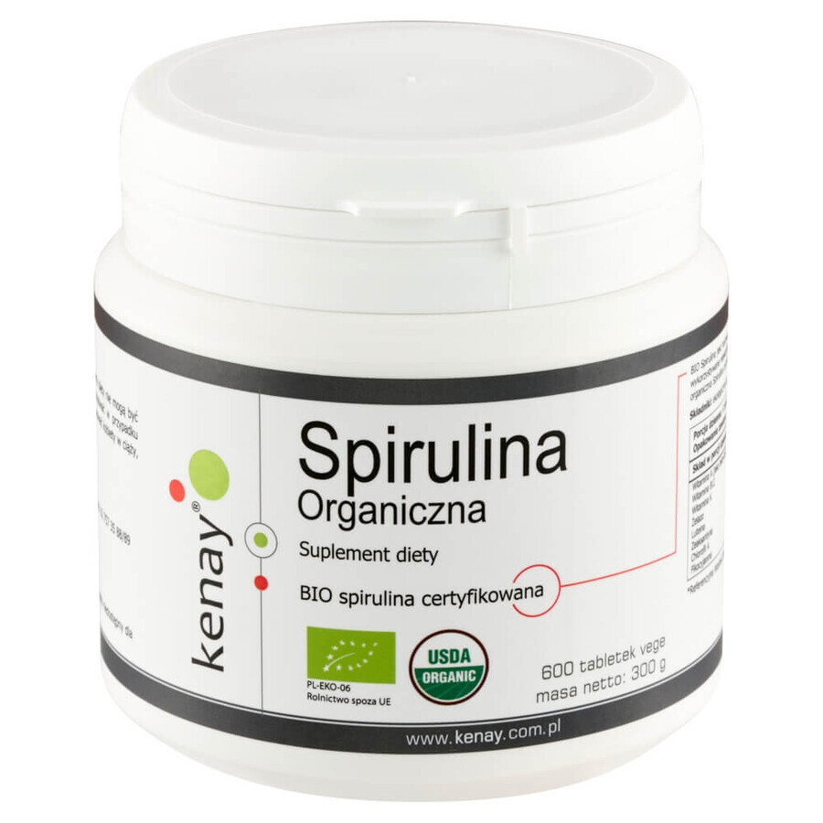 Kenay, Spirulina biologica, 600 compresse