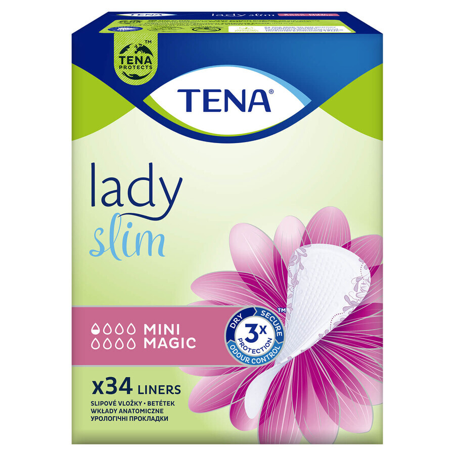 Tena Lady Slim, solette urologiche, Mini Magic, 34 pezzi