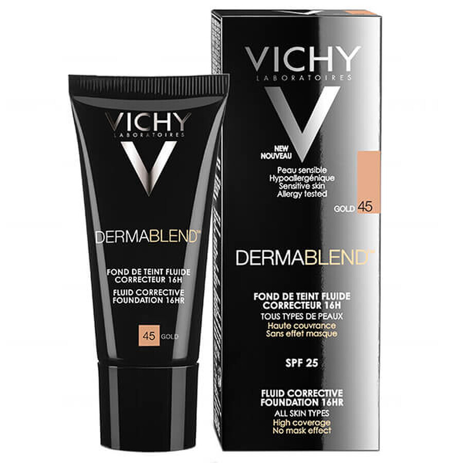 Vichy Dermablend, fluido correttivo, 45 Gold, 30 ml