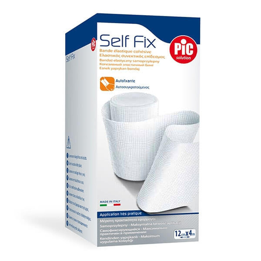 Pic Solution Self Fix, benda elastica, autoadesiva, 12 cm x 4 m, 1 pezzo