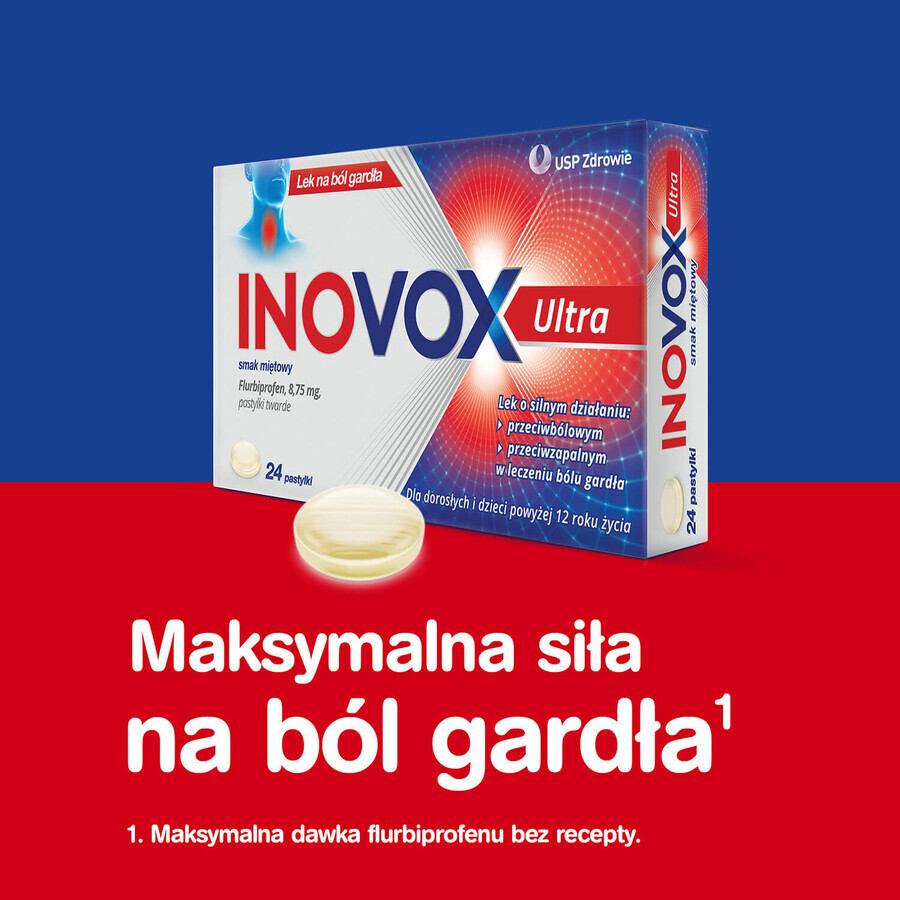 Inovox Ultra 8,75 mg, sabor menta, 24 pastillas para chupar