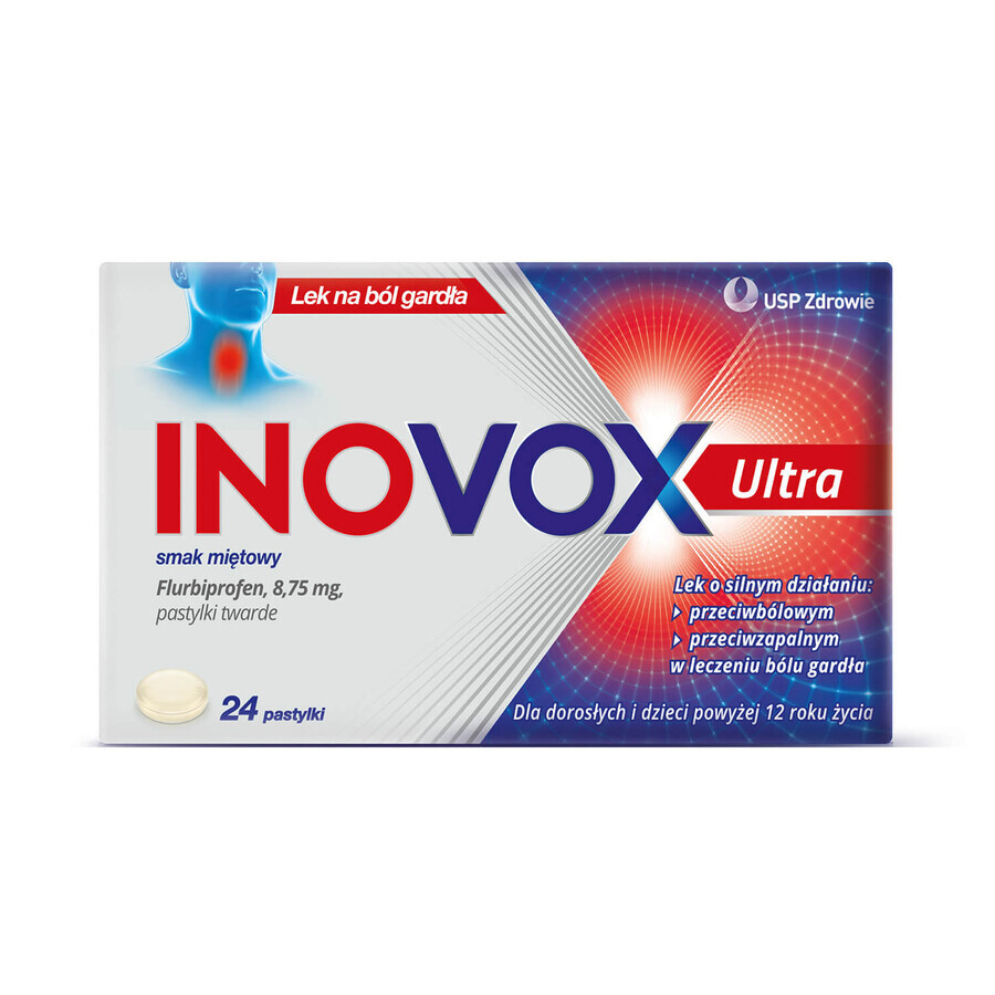 Inovox Ultra 8,75 mg, sabor menta, 24 pastillas para chupar