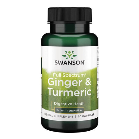 Swanson Full Spectrum Ginger &amp; Turmeric, ginger and turmeric, 60 capsules