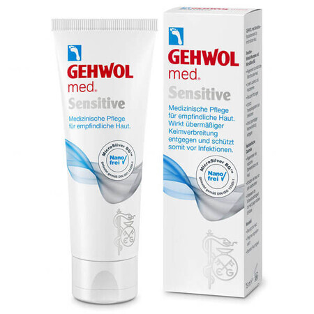 Gehwol Sensitive, Creme mit Mikrosilber, 75 ml