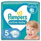 Pampers Active Baby, diapers, size 5, 11-16 kg, 110 pcs