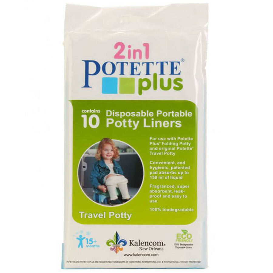 Potette Plus, orinal de viaje desechable, 10 unidades