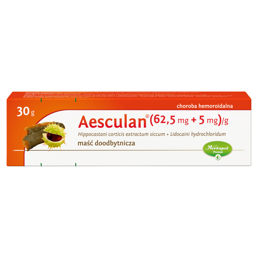 Esculan (62,5 mg + 5mg)/g, unguento rettale, 30 g