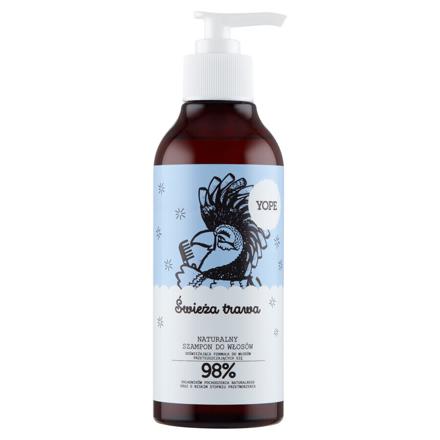 Yope Fresh Grass, shampoo naturale per capelli grassi, 300 ml