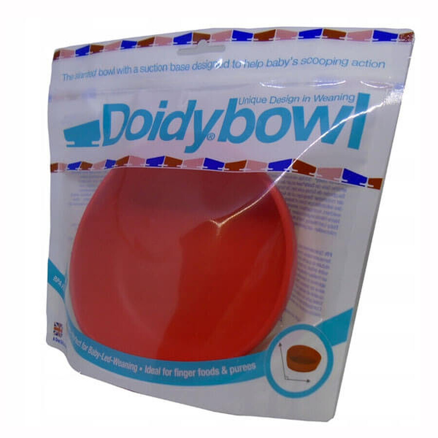 Doidy Bowl, ciotola a ventosa, silicone, rosso, 1 pz.