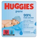 Huggies Pure, salviette umidificate per bambini, 3 x 56 pz.