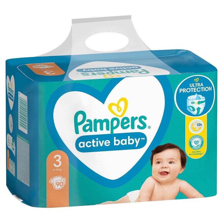 Pampers Active Baby, couches, taille 3, 6-10 kg, 90 pcs