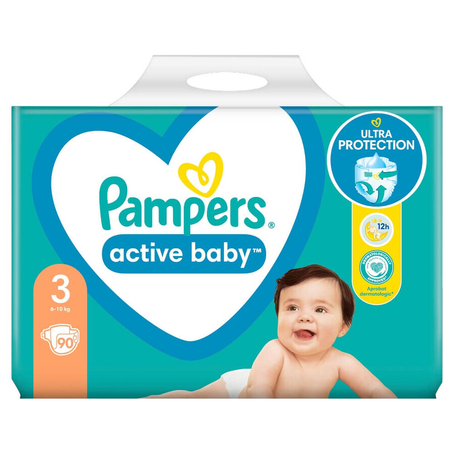 Pampers Active Baby, couches, taille 3, 6-10 kg, 90 pcs