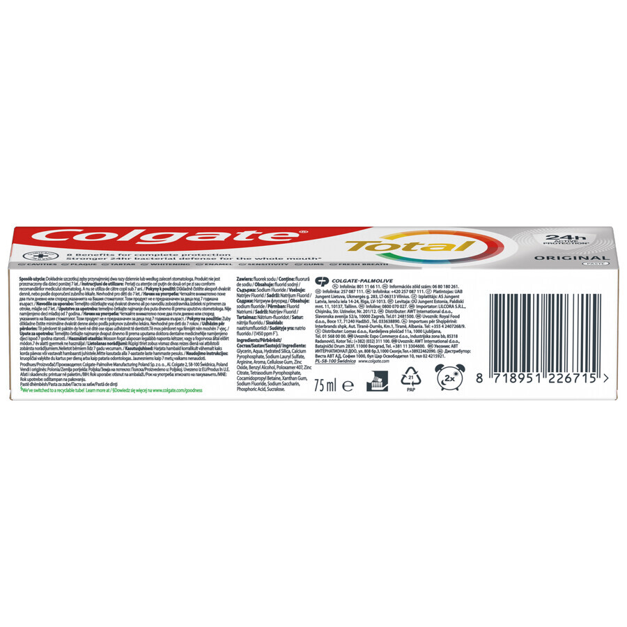 Colgate Total Original, toothpaste, 75 ml