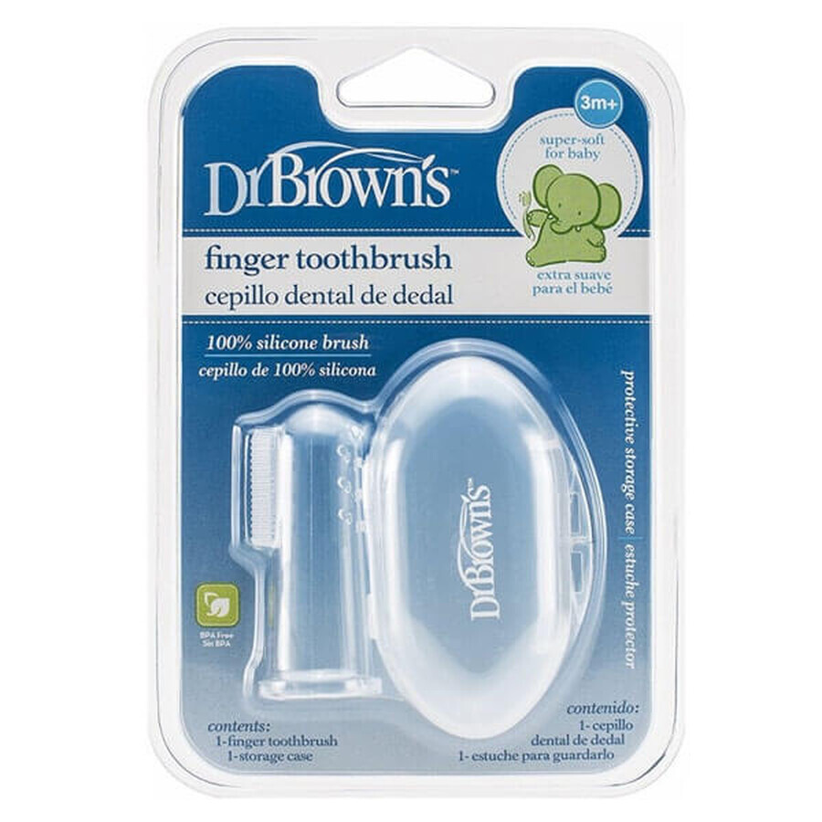 Dr. Brown's, spazzolino in silicone per il massaggio di denti e gengive, 1 pezzo