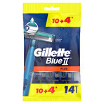 Gillette Blue II Plus, rasoi usa e getta, 10 pezzi + 4 pezzi