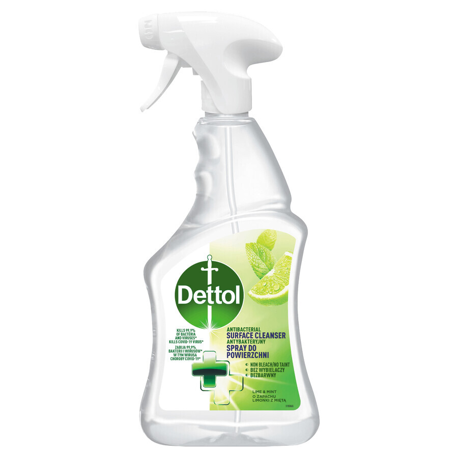 Dettol, spray antibatterico per superfici, lime e menta, 500 ml